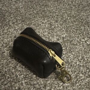 Portland Leather Pebbled Black Dopp Keychain NWOT
